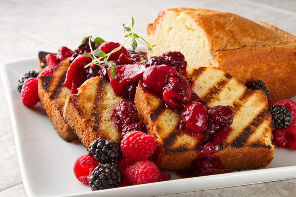 Grilled Pound Cake with Balsamic Berries